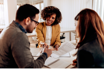 People reviewing paperwork